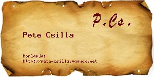 Pete Csilla névjegykártya